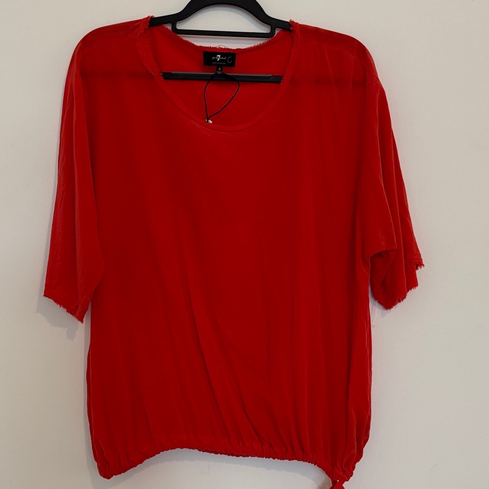 7 For All Mankind Vibrant Red Blouse